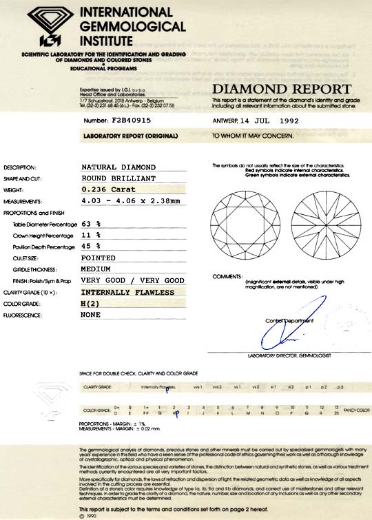 Foto 9 - Diamant IGI 0,236ct Brillant Lupenrein Wesselton, D5752