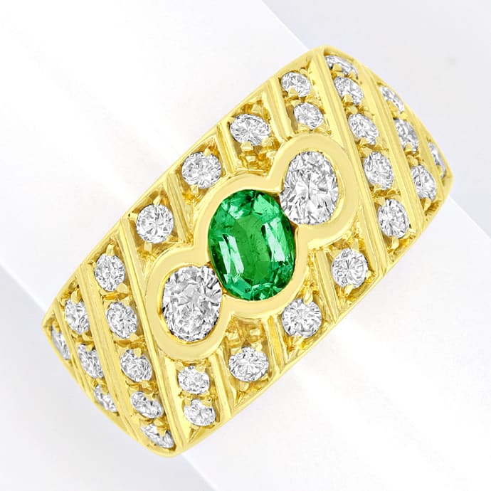 Foto 2 - Smaragd-Bandring 0,88ct Diamanten in Gelbgold, R1241