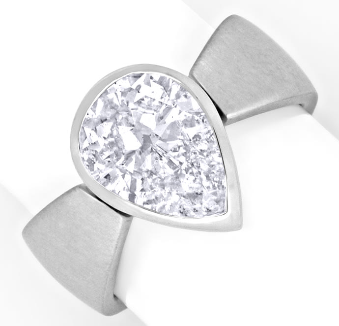Foto 2 - Tropfen Diamant 2,30ct in 18K Weißgold-Ring Handarbeit, R1442