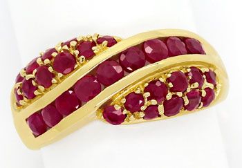 Foto 1 - Design-Gelbgold-Ring mit 2ct Spitzen Rubinen in 14Karat, R7767