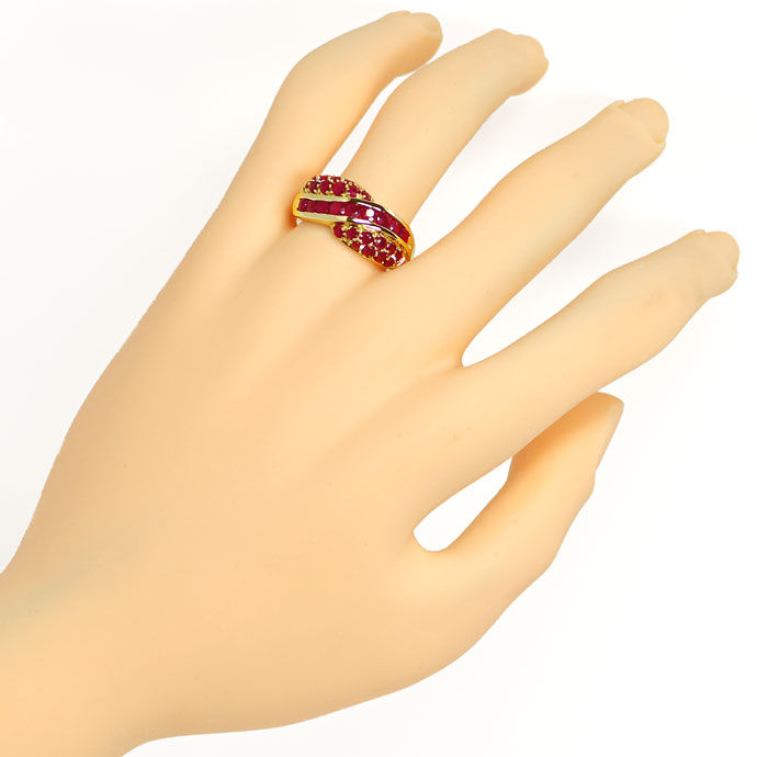 Foto 4 - Design-Gelbgold-Ring mit 2ct Spitzen Rubinen in 14Karat, R7767