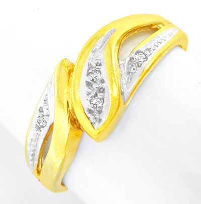 Foto 2 - Moderner Gelbgold-Diamant-Ring, 4 Diamanten 14Karat/585, S0274