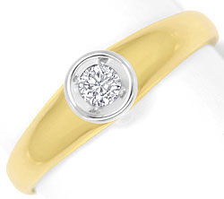 Foto 1 - Wunderschöner Brillant Solitaer Ring Gelbgold-Weißgold, S4683