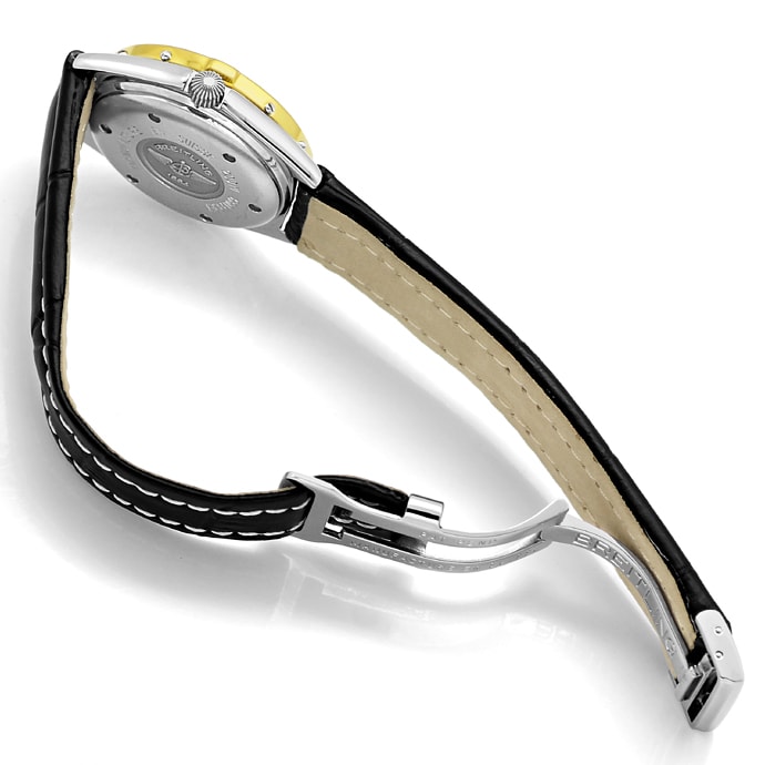 Foto 5 - Breitling LadyJ Damen-Armbanduhr in Stahlgold Lederband, U2578